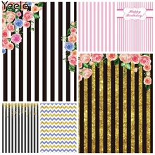 Yeele Stripe Baby Birthday Photocall Party Decor Photography Background Customized Photographic Backdrops For Photo Studio Props