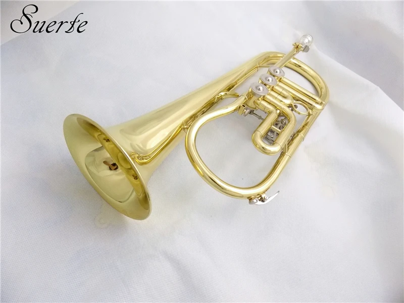 Bb роторный flugelhorn с Чехол мундштук желтый латунный flugelhorn s Музыкальные инструменты рога