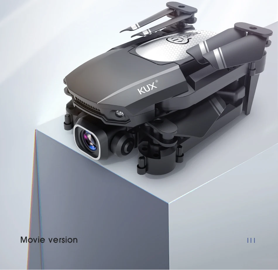 KUX Mini RC Drone Aircraft 4K HD Dual camera WiFi Fpv Air Pressure Altitude Hold Foldable Quadcopter Remote control Plane Toys