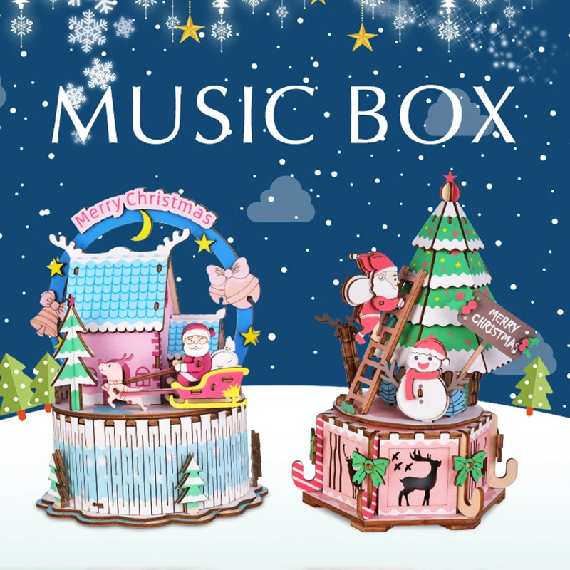 CUTEBEE DIY музыкальная шкатулка кукольный домик Миниатюрный Кукольный дом с деревянная мебель для дома игрушки для детей на день рождения Рождественский подарок MUB6