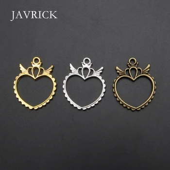 

5Pcs Hollow Wings Heart Frame Pendant Open Back Bezel UV Resin Craft Tool DIY Pendant Accessories Jewelry Making Tool