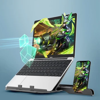 

Height Adjustment Laptop Stand For Macbook Pro Computer 360 Degree Rotating Bottom Notebook Cooling Pad Bracket Phone Stand