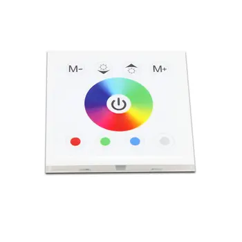 

RGB LED Dimmer Wall Switch,Wall- mounted Plastic Cover Touch Panel Switch for DC 12V-24V 3528 5050 Multi-color RGB RGBW