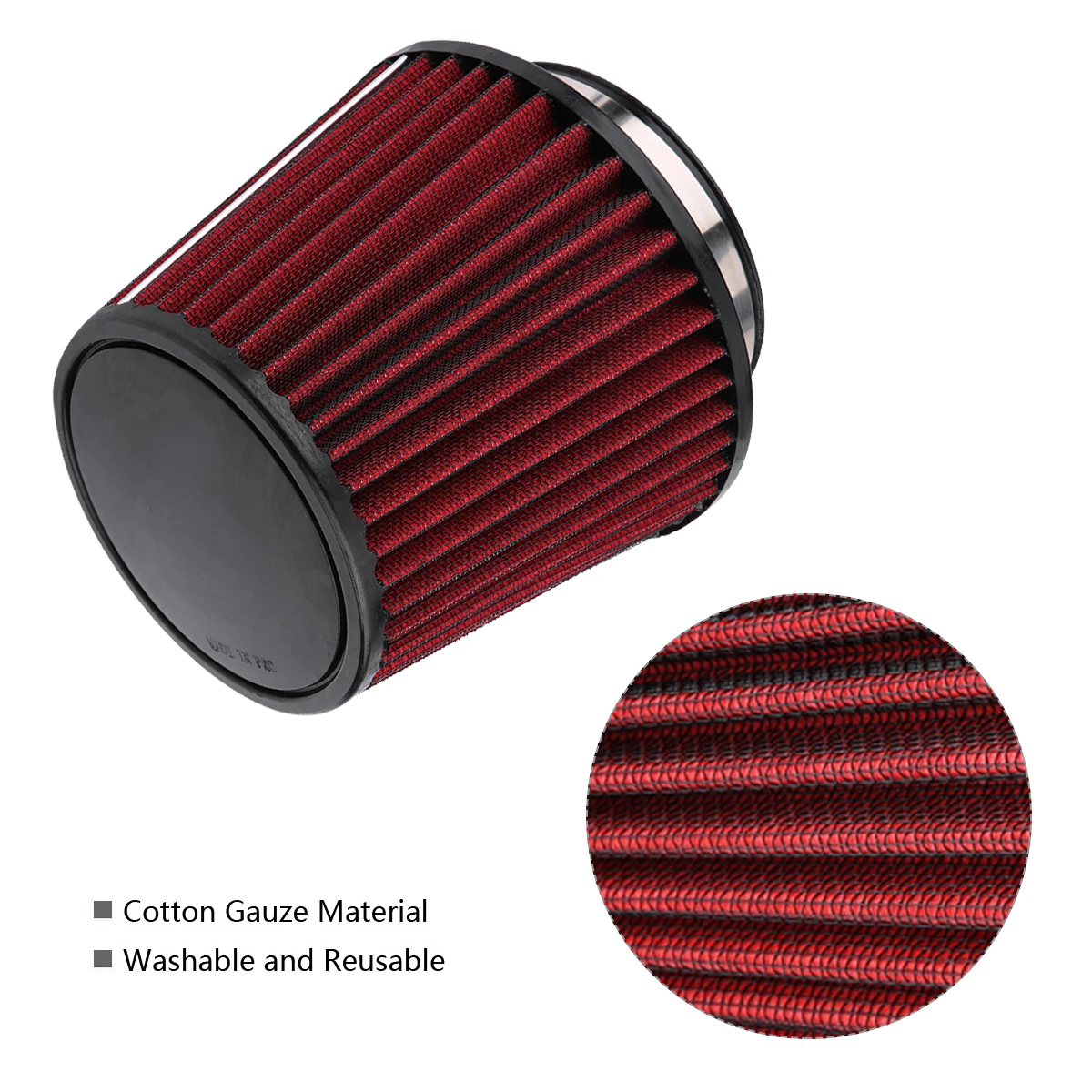 Modification High Flow Inlet Air Intake Round Cone Air Filter Cleaner 100mm 