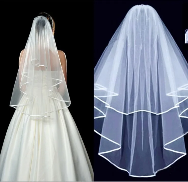 

Simple Short Tulle Wedding Veils Two Layer With Comb White Ivory Bridal Veil for Bride for Marriage Wedding Accessories