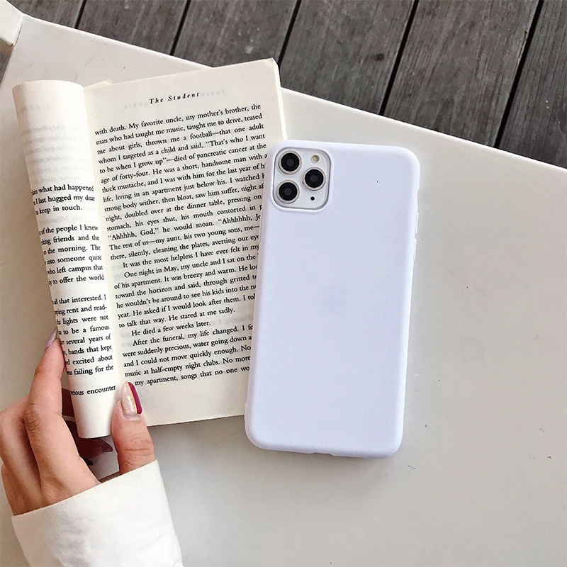 White Карамельный чехол для телефона для IPhone 6, 6s, 7, 8 Plus, X, XR, XS, 11 Pro Max, милый простой однотонный Мягкий силиконовый чехол для, чехол для iPhone 11 - Цвет: White