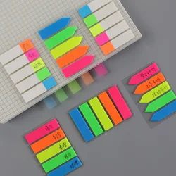 Autocollant d'indice de Classification Fluorescent créatif, étiquette autocollante à feuilles mobiles, Transparent, Instruction, papier collant 