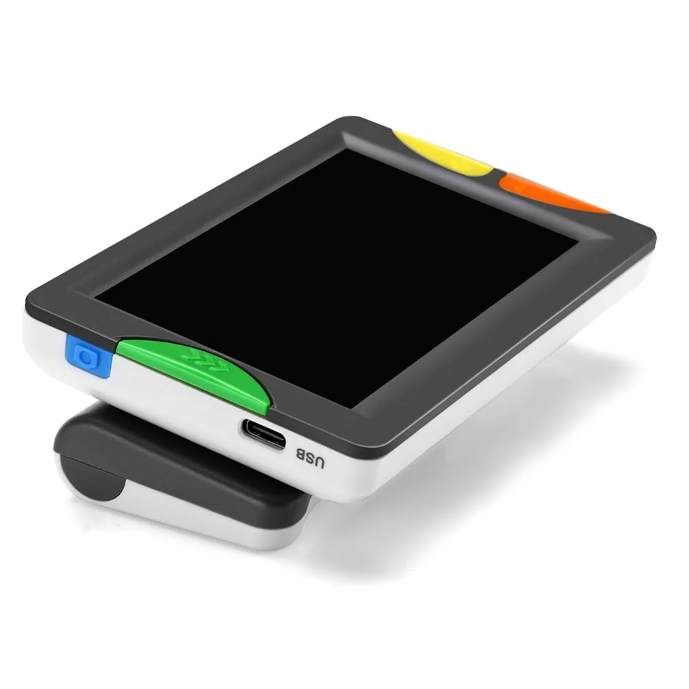 Eyoyo Handheld Portable Digital Magnifier 4.3 Inch Screen 2X-12X Zoom Electric Reading Aid 2 LED lights Foldable for Low Vision