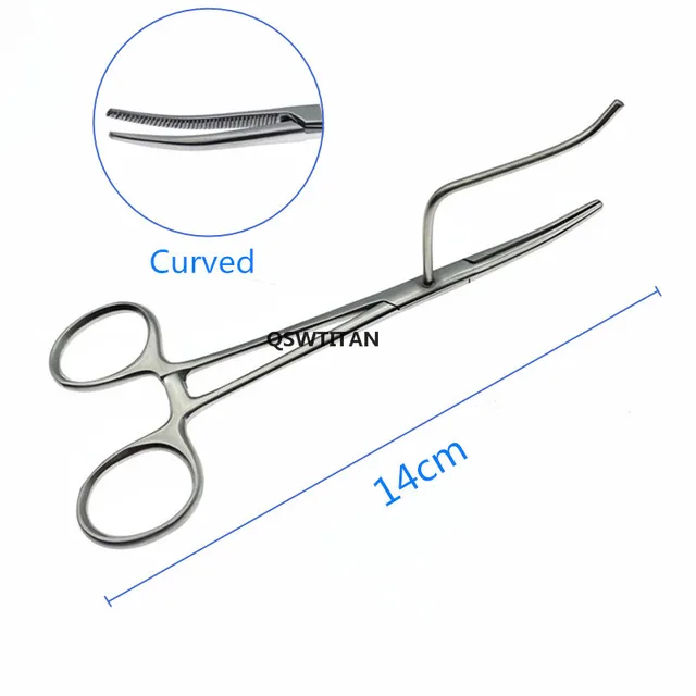 Cat Dog Animal Pet Sterilization Pliers Ligation Fixed Forceps Ovary Ligation Sterilization Pliers Veterinary Sterilization Tool 14cm  Curved
