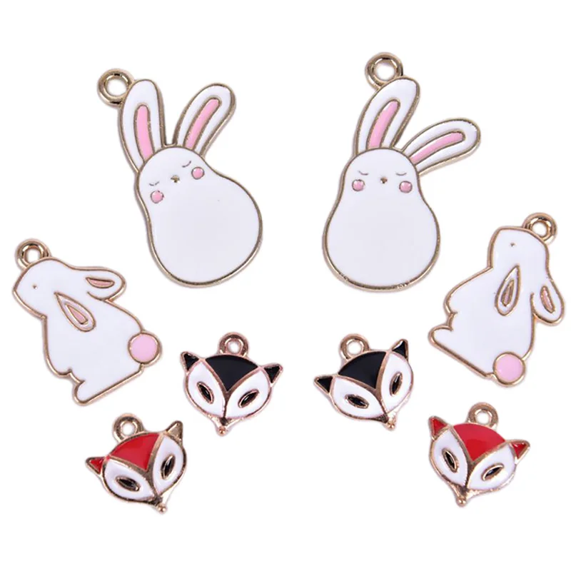 10 шт./компл. Сделай Сам Металлический Эмалированный кролик ручной работы