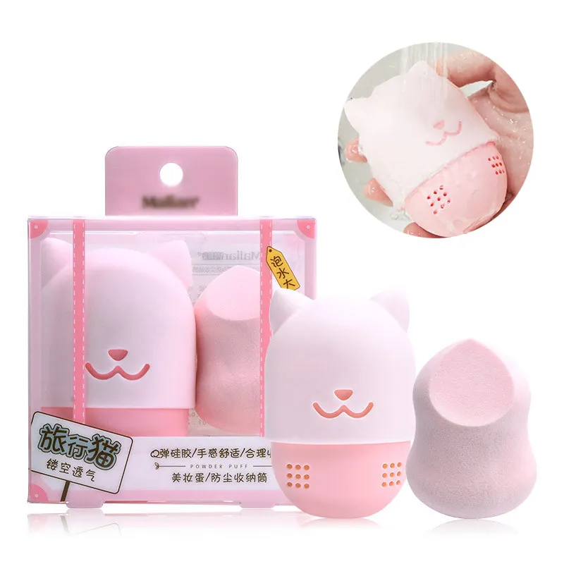

Travel Makeup Sponge Holder Kit Soft Silicone Beauty Powder Puff With Drying Rack Face Cosmetic Sponge Blender Holder Case Set