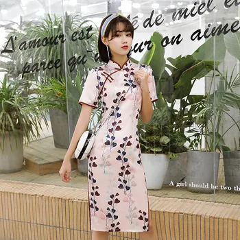 

Sexy Split Women Qipao Classic Blue Print Cheongsam Elegant Chinese Style Dress Vintage Mandarin Collar Vestidos Plus Size