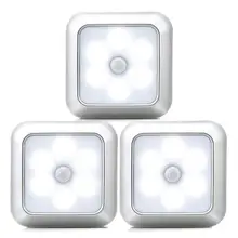 6 светодиодов инфракрасный PIR датчик движения под шкаф светильник беспроводной детектор настенный светильник Авто Вкл/Выкл шкаф кухня спальня светильник ing