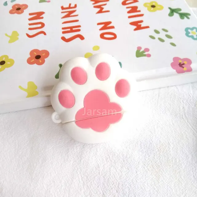 Creativity Cartoon funny cute silicone Case For Airpods 2 1 cover For Air pods 1 2 Case Wireless charging soft Cover Box White Pink claw