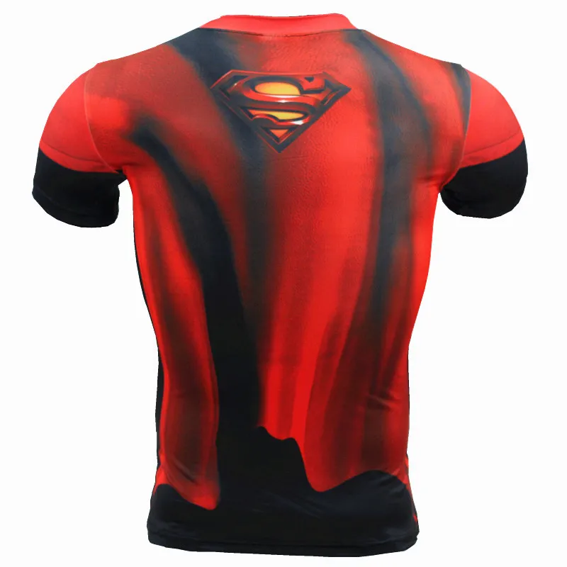 Чудо с супергероем компрессионное рубашка Капитан Америка тренажерный зал майка MMA мужская короткий рукав топ футбол Джерси бег футболка