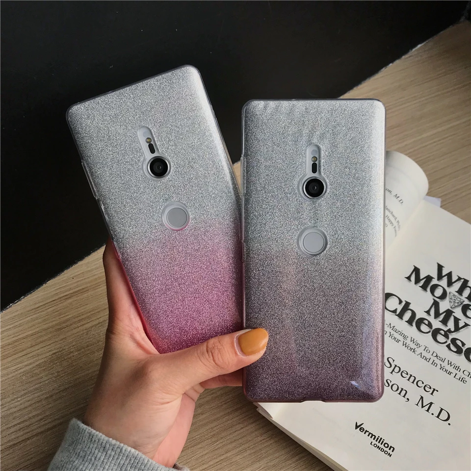 Блестящий чехол из ТПУ с градиентом для sony XZ3 XZ XZ1 XZ2 Premium XZ4 Compact Z5 2 20 Xperia XA XA1 XA2 XA3