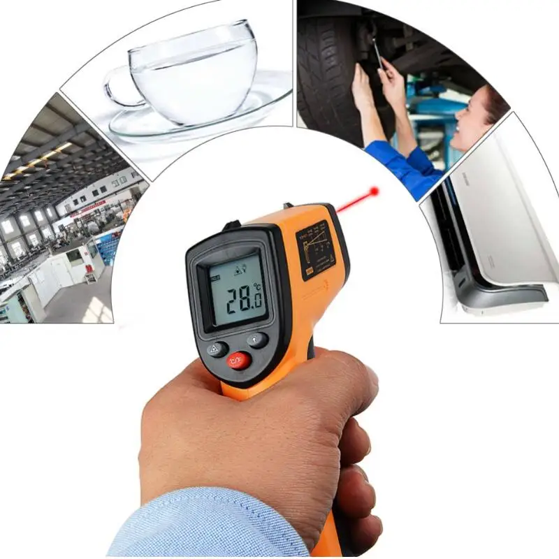 

Digital GM320 Infrared Thermometer Non Contact Pyrometer IR Laser Point Gun with Backlight -50~380degree For Industial Use