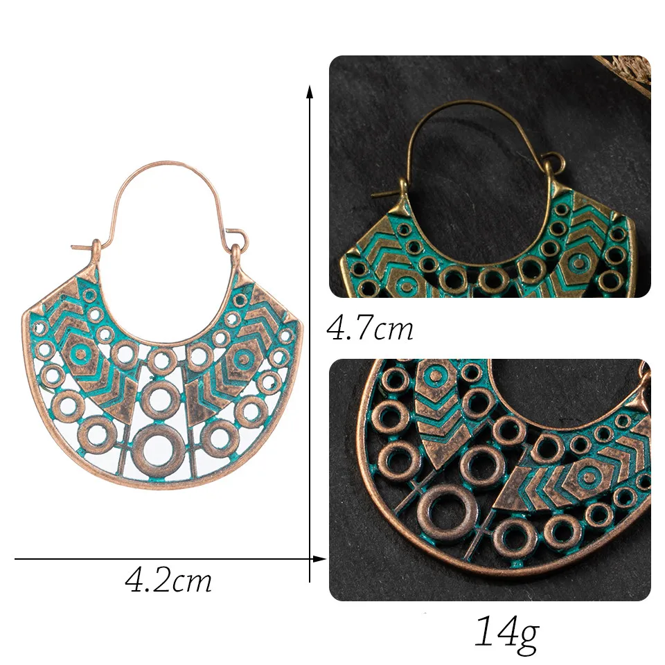 Vintage Ethnic Long Metal Leaf Big Drop Earrings for Women 2019 Bohemian Geometric Tassel Fringe Stones Women's Earring Jewelry  (10)