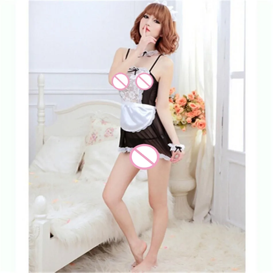 

Women's Fashion Cosplay Sexy Maid Costume Lace Lingeriedre Sexy Dress Lace Dress Outfits Costume Sexylight Lingerie (ONE SIZE)