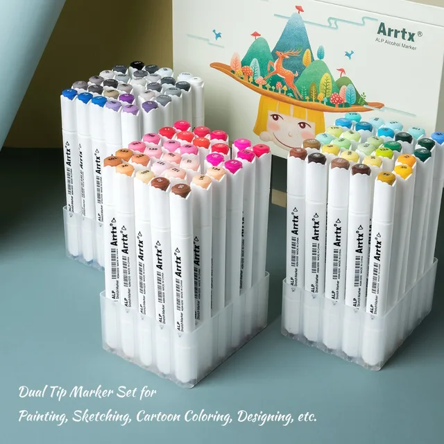 Arrtx Alcohol Markers, Alcohol Markers Set, Dual Tip Marker Set