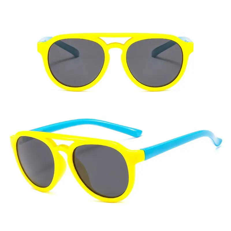 Детские солнечные очки мальчикам и девочкам, силиконовые очки солнечные очки тёмные очки для От 4 до 12 лет Детская R9CF