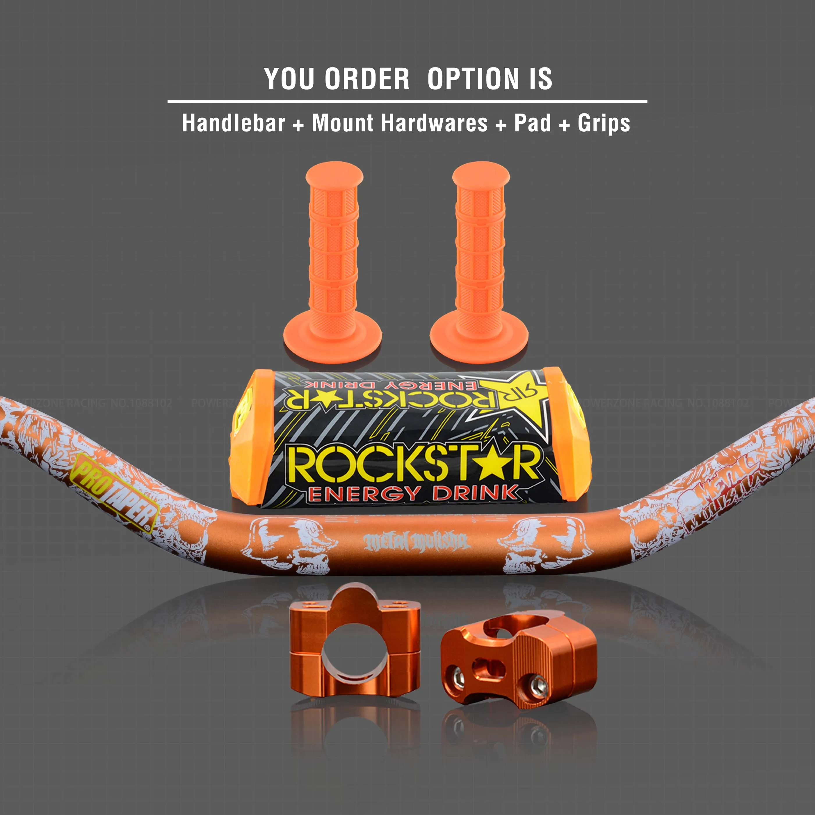 Руль для Pro Taper Pack Bar 1-1/" Классическая дверная ручка барные Колодки Ручки Pit Pro Racing Dirt Pit Bike мотоцикл с адаптер cnc - Цвет: Orange Full Kit