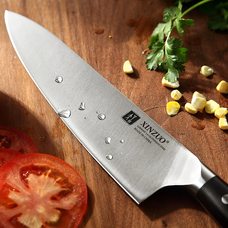  XINZUO 3 Pcs Chef+Santoku+Utility Kitchen Knife Set Germany 1.4116 High Carbon Stainless Steel New  - 4000238734806