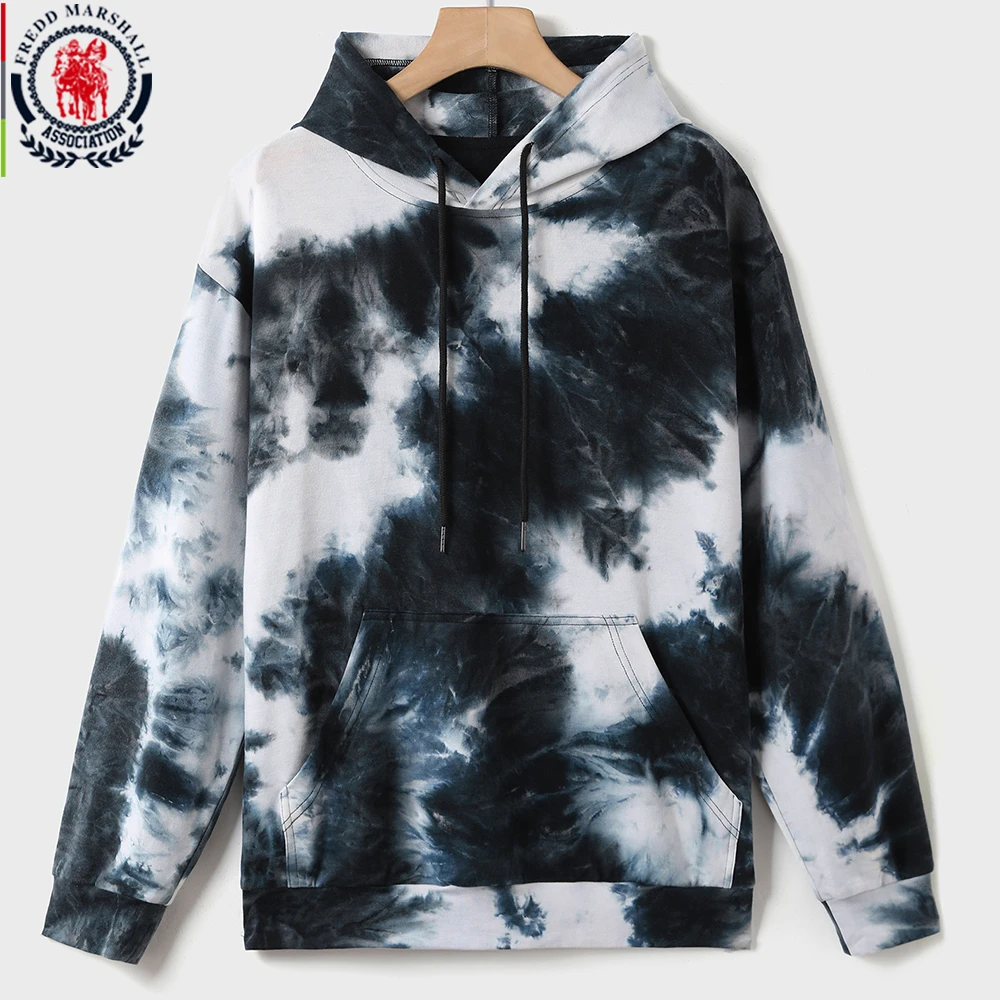 FREDD MARSHALL para hombre, prenda deportiva masculina de manga larga con diseño teñido anudado, estilo Hip Hop Harajuku, ropa calle a la moda, novedad de Otoño de 2020|Sudaderas