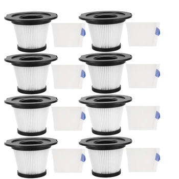 

8 Pack HEPA Filter Replacement Set for MOOSOO K17 Cordless Vacuum 8 HEPA Filter & 8 Strainer Sn