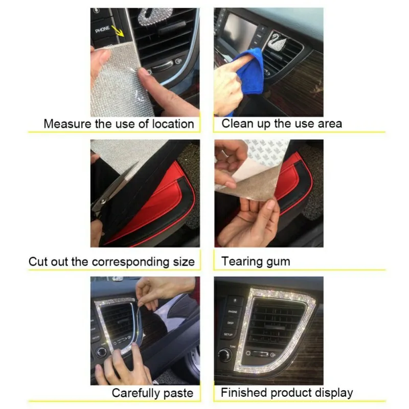 DIY Наклейка для автомобиля, украшение автомобиля, шикарные хрустальные стразы, Роскошный розовый цвет, 24*19 см, автомобильная декоративная ручка, дрель для телефона