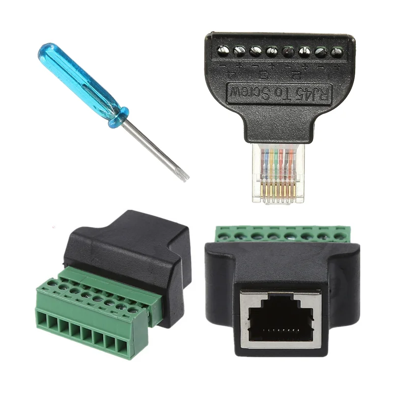 1 компл. RJ45 Ethernet штекер гнездо к 8 контактным винтовым концевым соединителем
