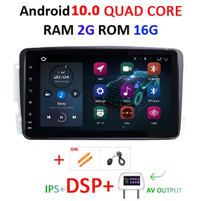 DSP ips 2 Din Android 10 автомобильный DVD Мультимедиа gps для Mercedes/Benz/CLK/W209/W203/W208/W463/Vaneo/Viano/Vito Авто Радио Аудио obd2 - Цвет: 2G 16 IPS DSP full