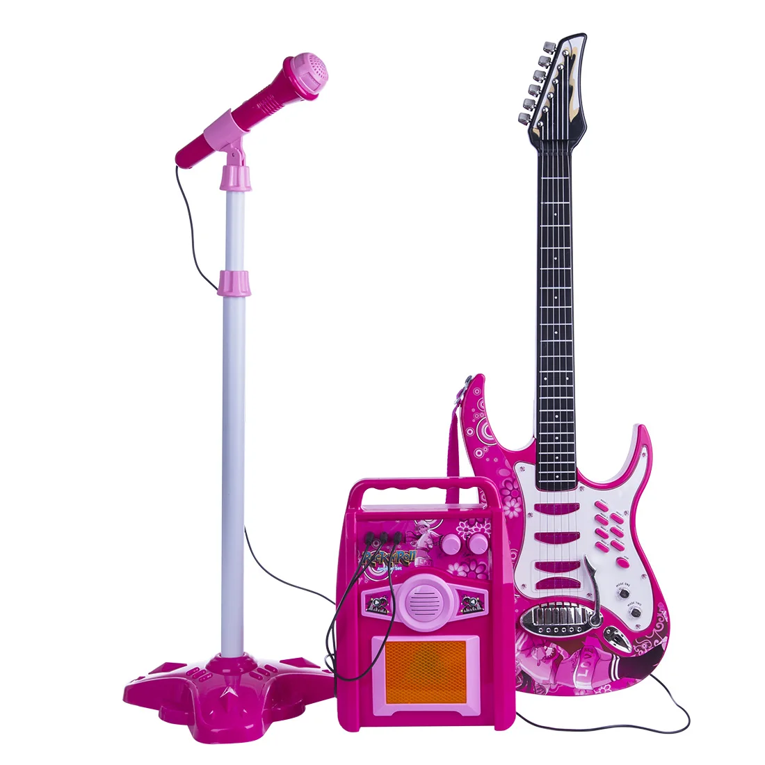 

KSL441979 Children Electronic Guitar MP3 Player Microphone Amplifier Play Set - Pink