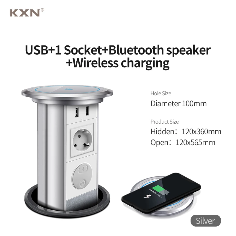 1 Automatic MOTORISED popup Kitchen WorktopsPower Socket with Wireless Charging 1 Automatic MOTORISED popup Kitchen WorktopsPower Socket with Wireless Charging