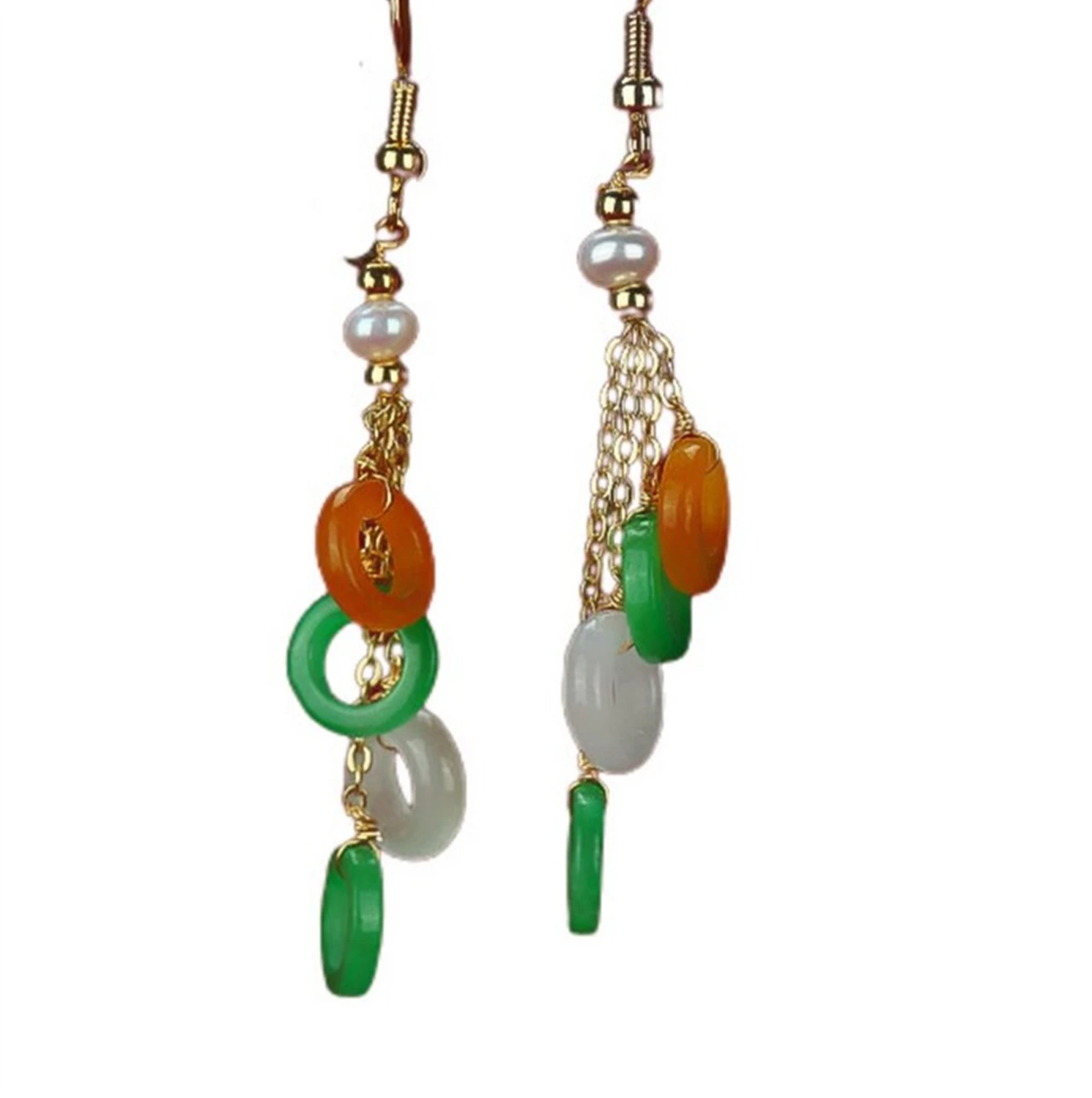 

LETSFUN Drop Earrings Natural 3colors Jade Pearl Water Drop Dangle Earrings for Women and Girls 14K Handmade Unique Jewelry