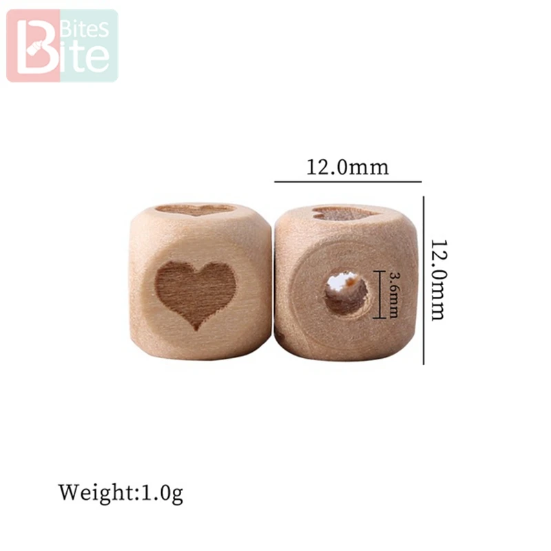 Heart Кусачки 12 мм, 10 шт., деревянные бусины, сердце, детский прорезыватель, сделай сам, для соски, цепочка, Bpa бесплатно, деревянные пустые грызуны, детские товары, игрушки - Цвет: Heart