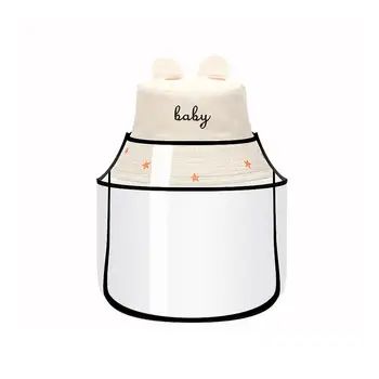

Kids Letter Embroidery Transparent Anti Splash Mask Visor Shield Anti Droplet Dust Proof Removable Face Shield Bucket Hat