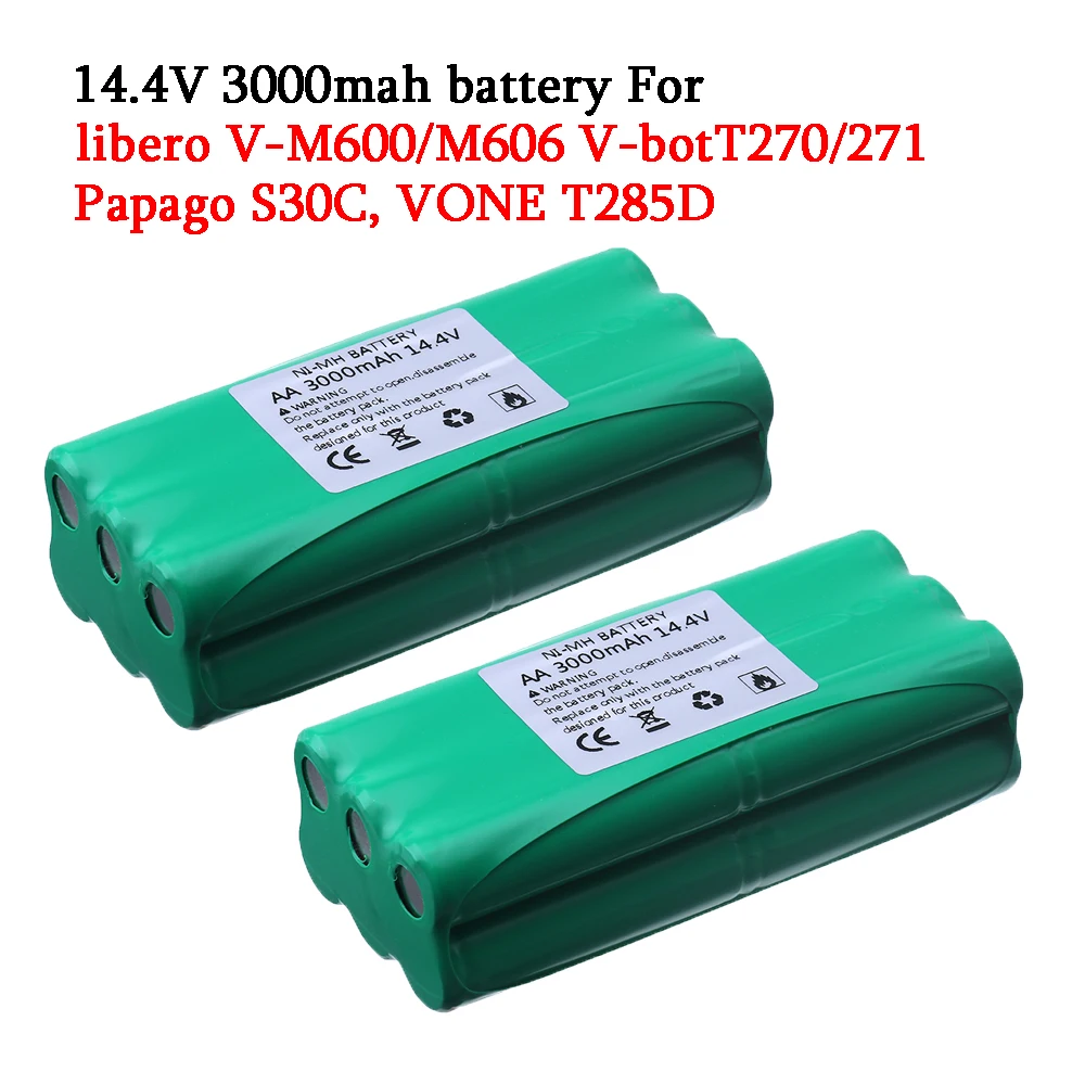 14 4 V 3000mAh AA NIMH батарея Papago S30C libero V-M600/M606 V-botT270/271 Интеллектуальный робот-пылесос VONE