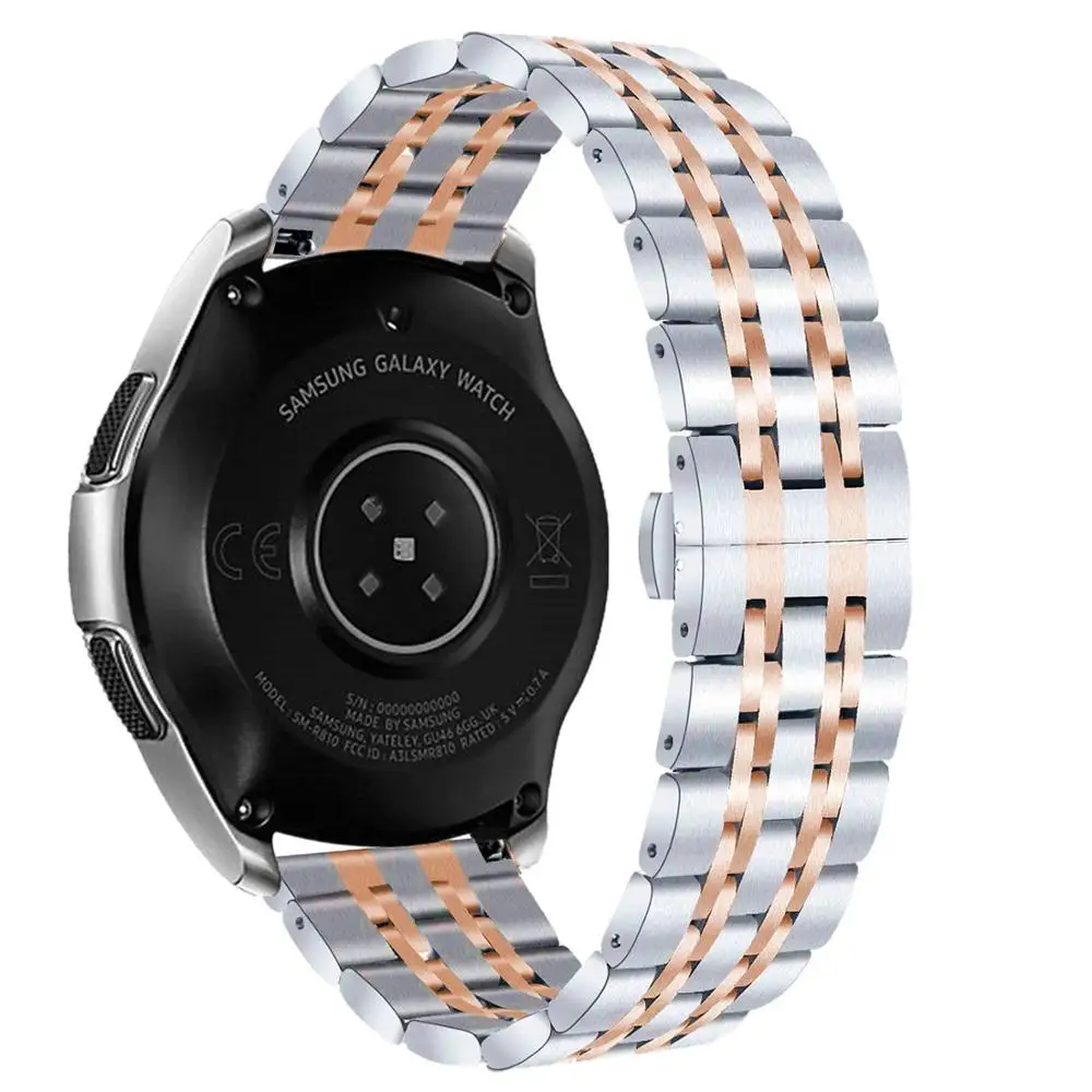 1 rose Ремешок из нержавеющей стали для samsung Galaxy watch 46 мм ремешок gear S3 Frontier band 22 мм металлический ремень браслет huawei watch GT 2 46 мм - Цвет ремешка: 1 rose