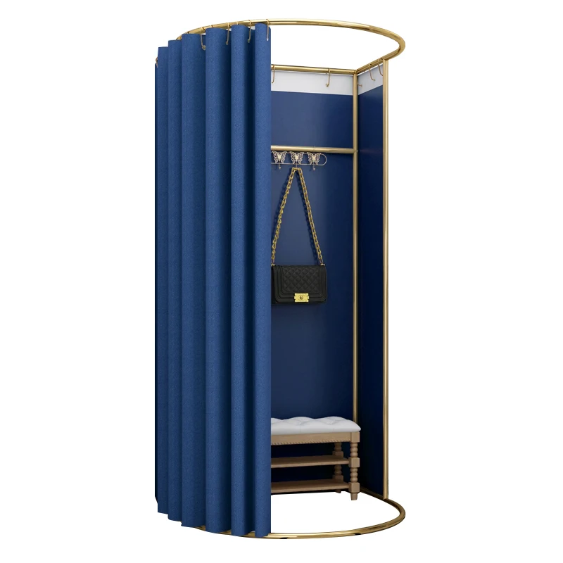 Shop rack simple assembly mobile fitting room ground track folding activities promotion dressing door curtain | Дом и сад