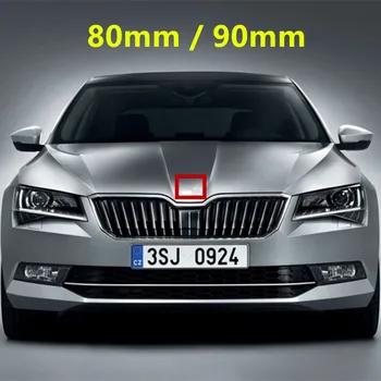 

80mm 90mm Car Middle Front Grille Rear Trunk Emblem Replacement Logo Stickers for Skoda Octavia Superb Fabia Rapid Kodiaq Yeti