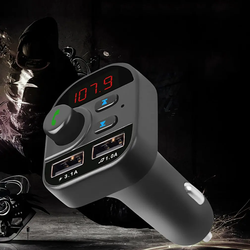 Автомобильный Bluetooth, Версия 5,0, fm-передатчик, музыкальный плеер без потерь, MP3, беспроводной телефон без рук, двойной usb зарядный адаптер питания