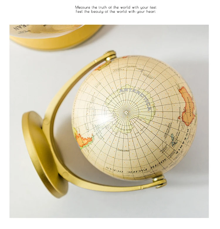 12cm Retro Globe 360 Rotating Earth World Ocean Map Ball Antique Desktop Geography Learning Education Home School Decoration (1)