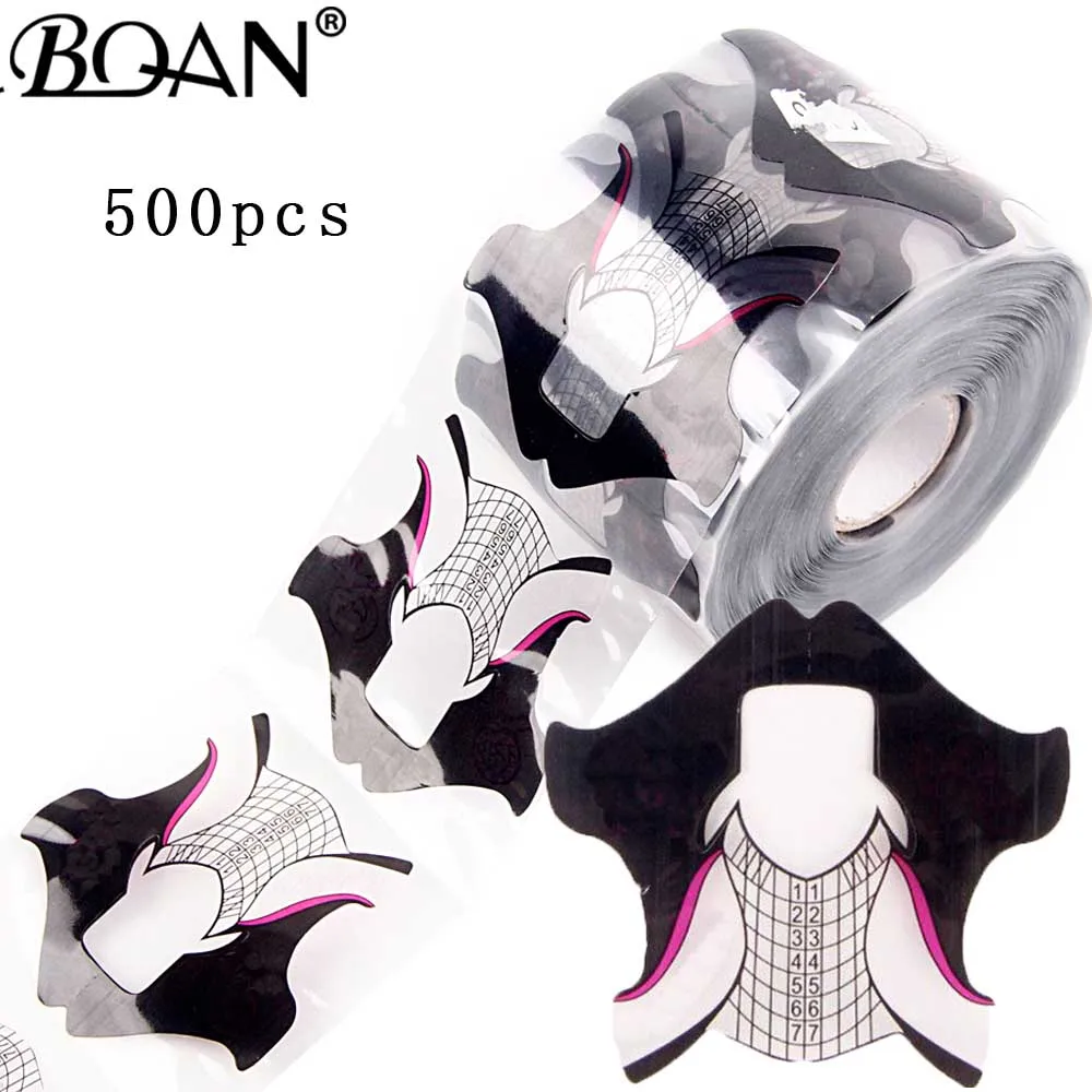 BQAN 50/100/500 шт. дизайн Пластик черные волосы Форма формы для наращивания ногтей советы инструмент для маникюра-моментальный эффект! УФ гель