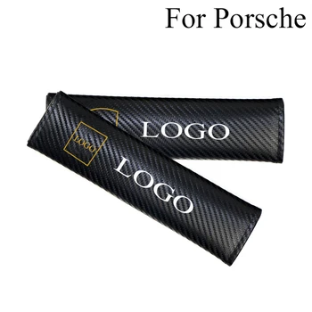 

Car Seat Belt Cover Protector Auto logo Customize Safety Belts Pads Seatbelt Padding For Porsche Boxter Cayman Carerra GT 04-20