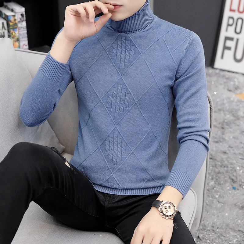 2019 Zongke Thick Turtleneck Men Sweater Turtle Neck Pullover Coat Autumn Winter Man Sweaters Pull Clothes 2XL |