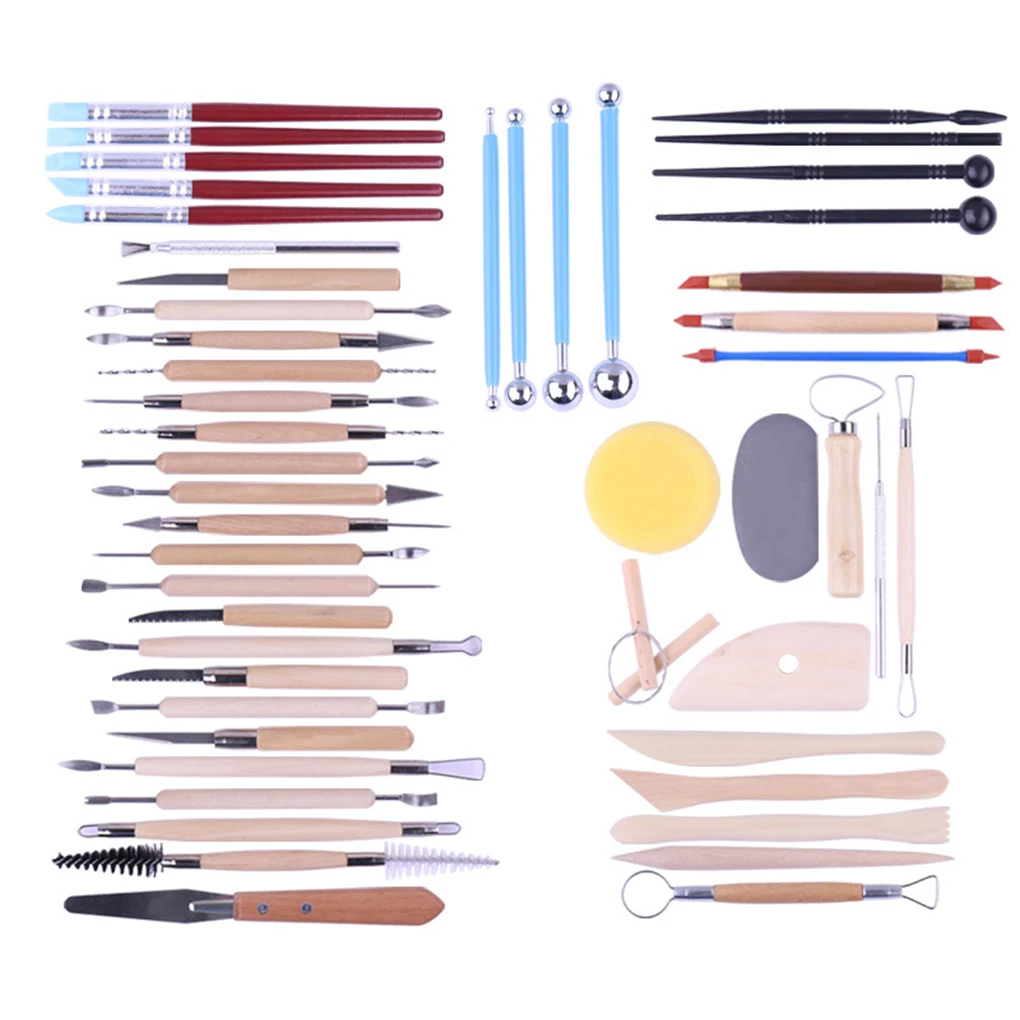 

new 51pcs Ceramic Clay Tools Set Modeling Pottery Clay Sculpting Tools Kits Pottery Carving Supplies