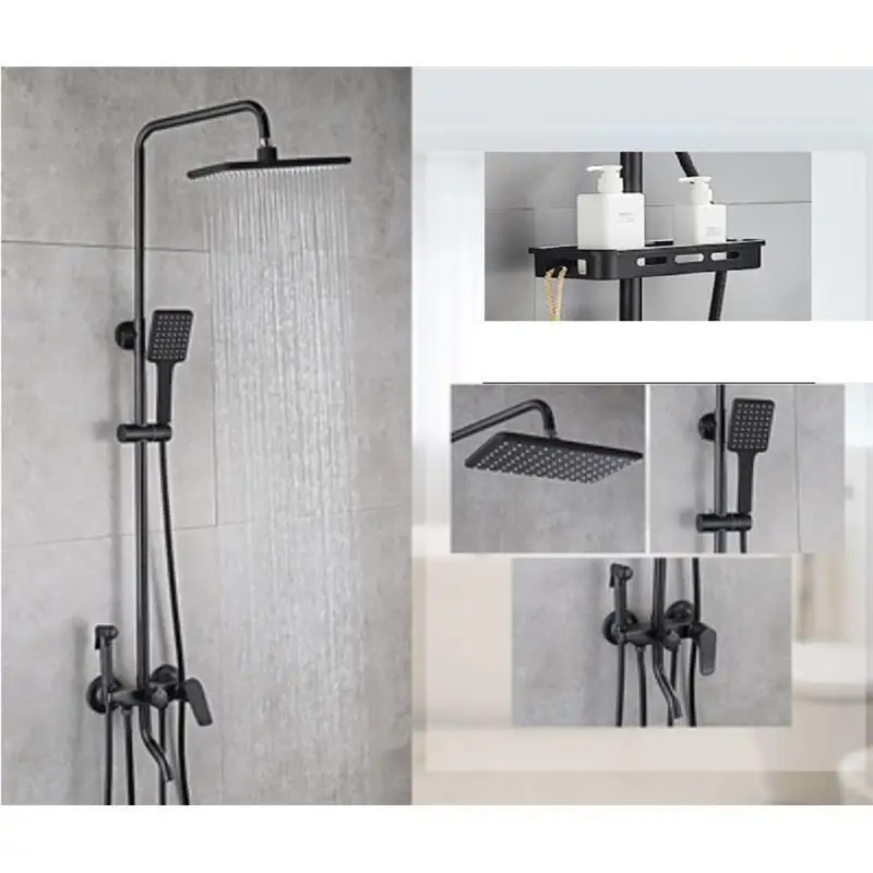 Version L De Preto Douchette углублённые встраиваемые Doccia handdouche дуще Ducha Prysznic Duschset Eletrico Chuveiro сделать Banheiro душ набор для душа - Цвет: Version L