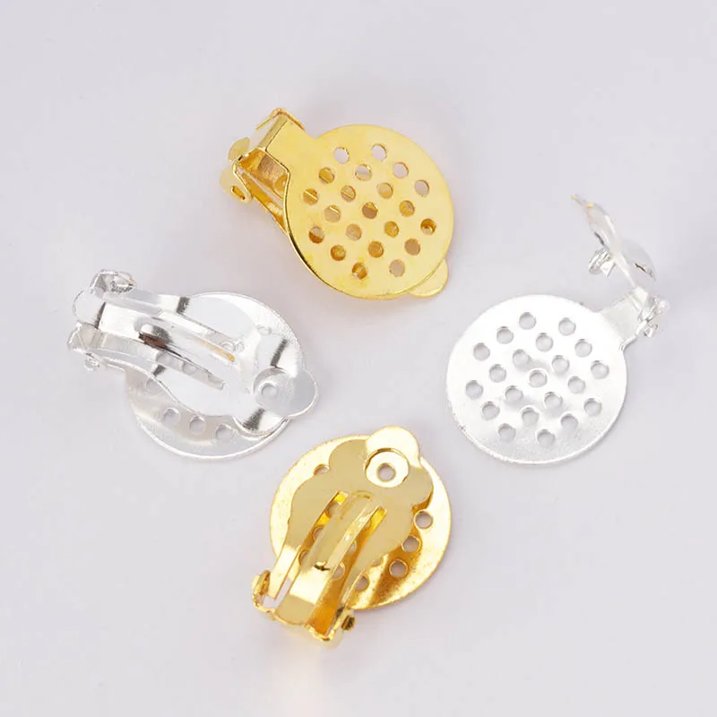 UNICRAFTALE 40 stuks, 2 kleuren, 12 mm lange roestvrijstalen clip-on oorbellen Metalen oorbelbevindingen Clip-on oorbellen converter componenten Accessoires voor niet-doorboorde oren voor het zelf