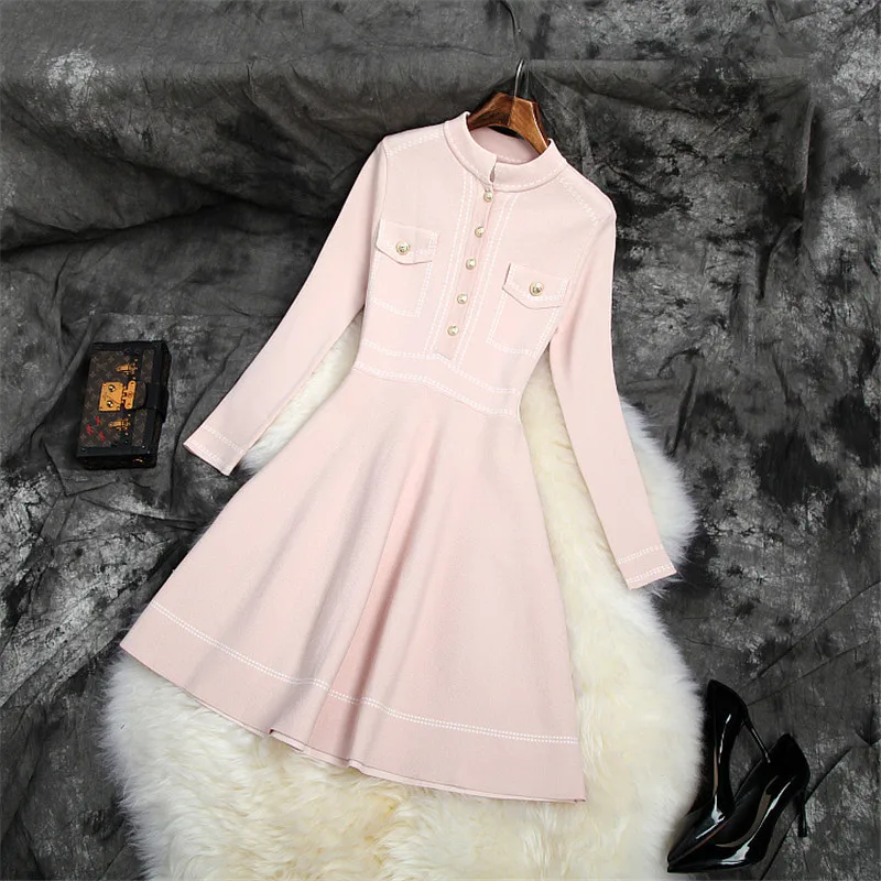 Новое Брендовое модное дизайнерское осеннее платье для подиума женское 2019 Vestidos с